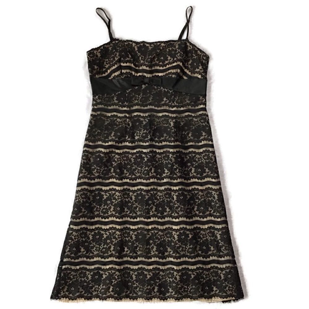 Delaru Lace Overlay Formal Cocktail Dress